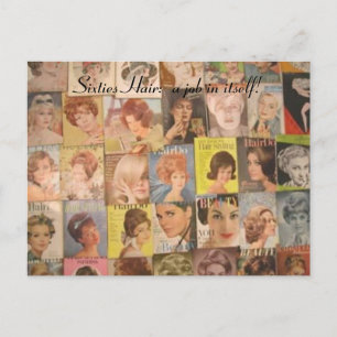 Carte postale Collage Coiffure vintage des années 