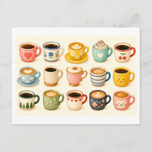 Carte Postale Collage de café