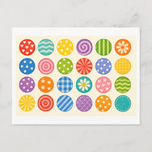 Carte Postale Collage de cercles colorés