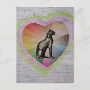 Carte Postale collage de chat