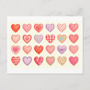 Carte Postale Collage de cœurs