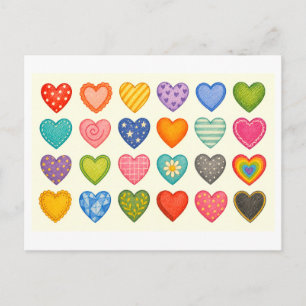 Carte Postale Collage de cœurs