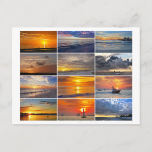 Carte Postale Collage de couchers de soleil de Floride