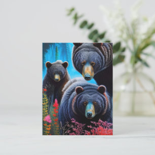 Carte Postale Collage de famille d'ours