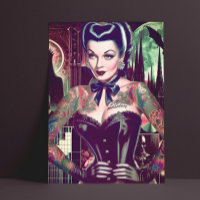 Collage de femmes gothiques rétro