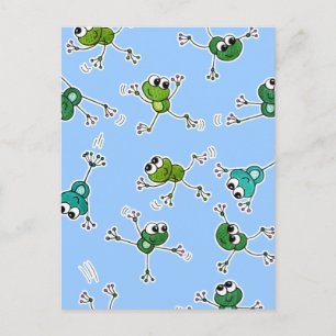 Carte Postale Collage de grenouilles