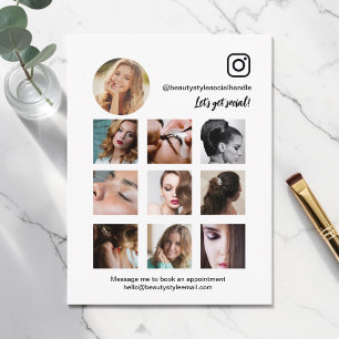 Carte Postale Collage de grille de photos Instagram Beauté Média