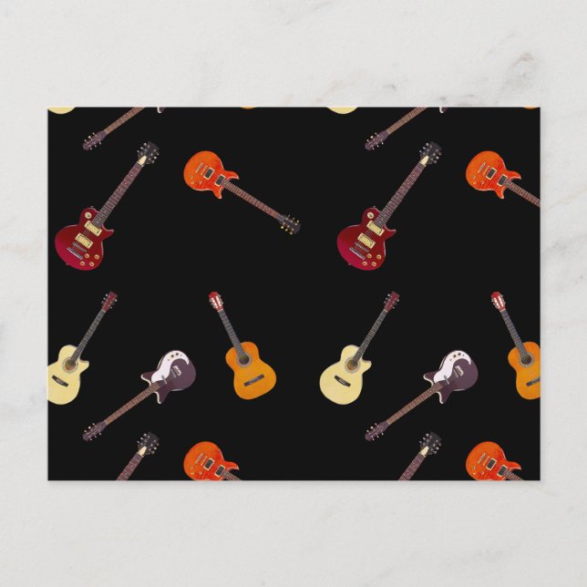 Carte Postale Collage de guitare électrique et acoustique (Devant)