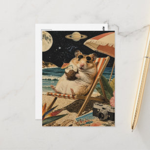 Carte Postale Collage de hamster en vacances