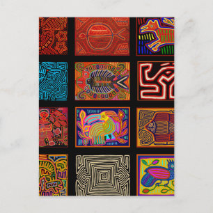 Carte Postale Collage de Kuna Indian Mola