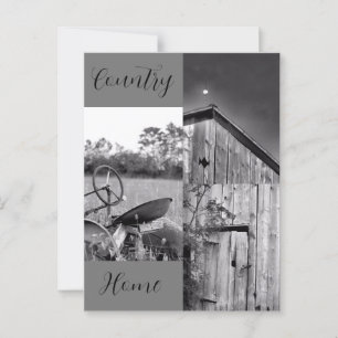 Carte Postale Collage de la grange de tracteur "Country Home"