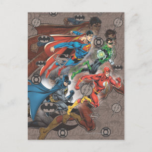 Carte Postale Collage de la Ligue de Justice
