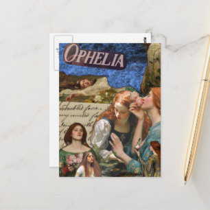 Carte Postale Collage de médias mixtes Ophelia