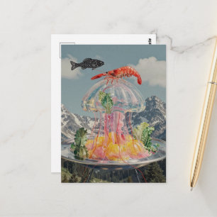 Carte Postale Collage de méduses surréaliste