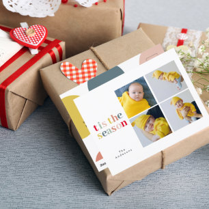 Carte Postale Collage de Noël avec quatre photos   C'est la sais