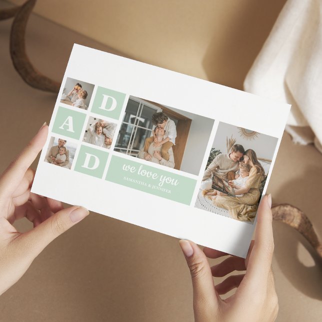 Carte Postale Collage de Photo de Style Moderne pour Papa Meille (Créateur téléchargé)