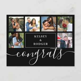 Carte Postale Collage de photos Congrats modernes Black and Whit