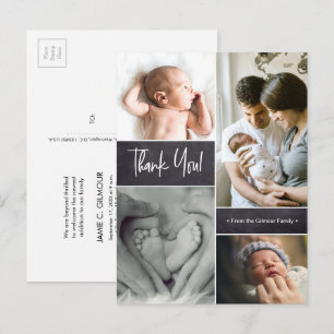 Carte Postale Collage de photos de bébé personnalisé avec lettra
