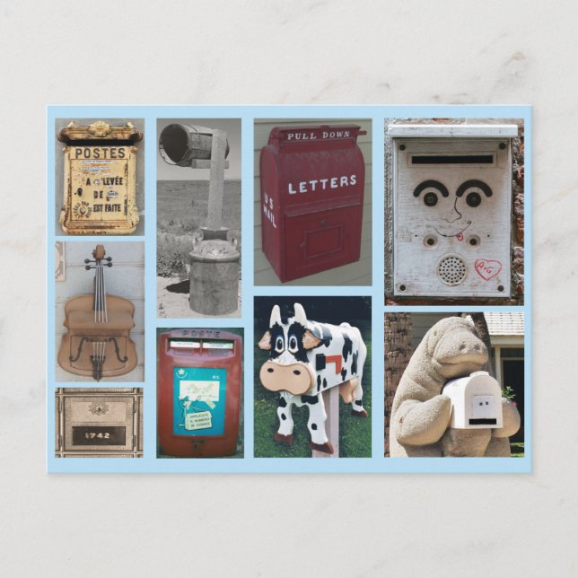 Carte Postale Collage de photos de boîte aux lettres (Devant)