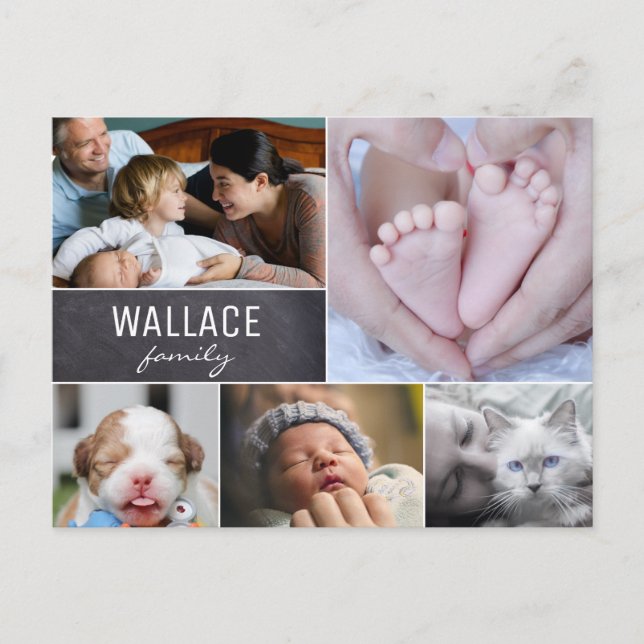 Carte Postale Collage de photos de famille multiple Réunion (Devant)
