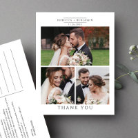 Collage de photos de mariage Minimaliste Merci