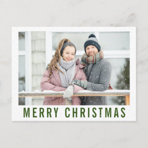 Carte Postale Collage de photos de Noël avec texte verdure ennei