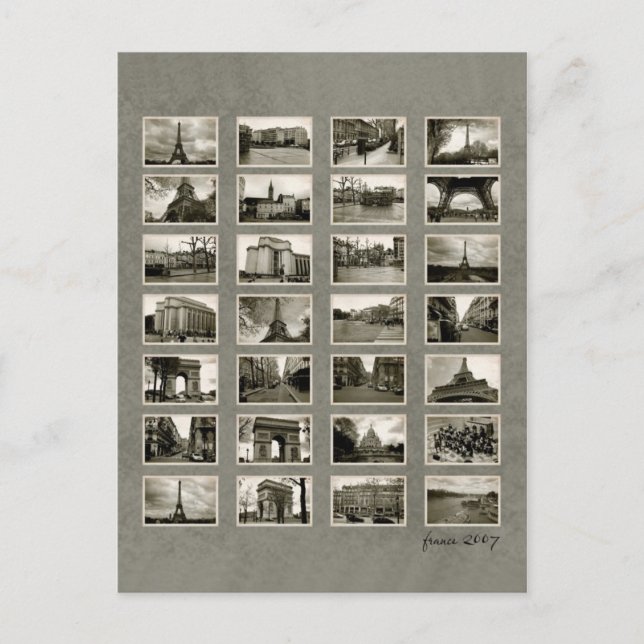 Carte Postale Collage de photos en français (Devant)