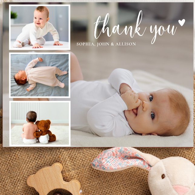 Carte Postale Collage de photos personnalisé Baby Shower Moderne (Créateur téléchargé)