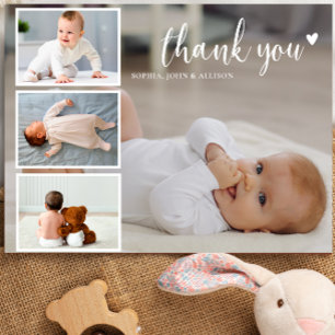 Carte Postale Collage de photos personnalisé Remerciements moder