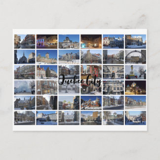 Carte Postale Collage de photos personnalisé sur grille blanche