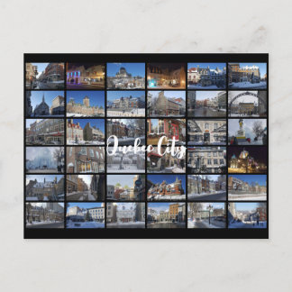 Carte Postale Collage de photos personnalisé sur grille noire 36