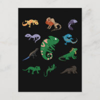 Collage de reptiles de bande dessinée Dragon barbu