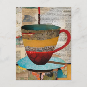 Carte Postale Collage de tasse à thé