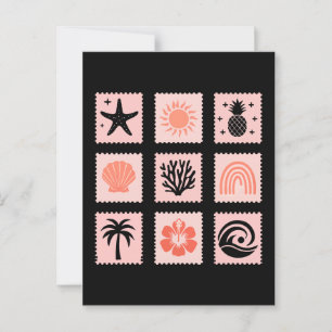 Carte Postale Collage des timbres de nature