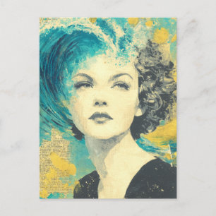 Carte Postale Collage des vagues cérébrales