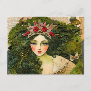 Carte Postale Collage d'histoire de la femme Moss
