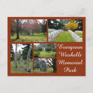 Carte Postale Collage du cimetière à feuillage persistant de Was