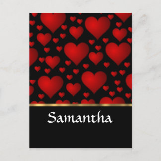 Carte Postale Collage du coeur rouge personnalisé