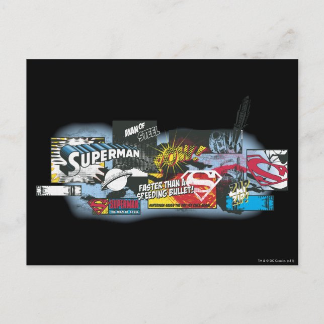 Carte Postale Collage du logo Superman (Devant)