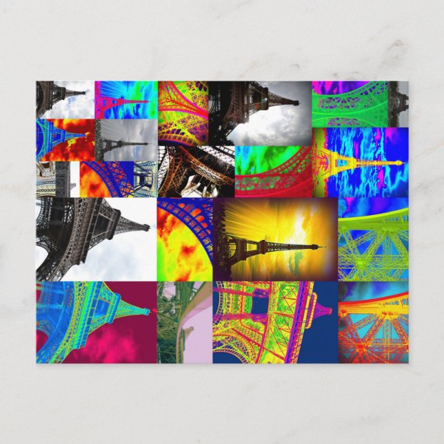 Carte Postale collage eiffel (Devant)