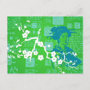 Carte Postale Collage en Asie vintage