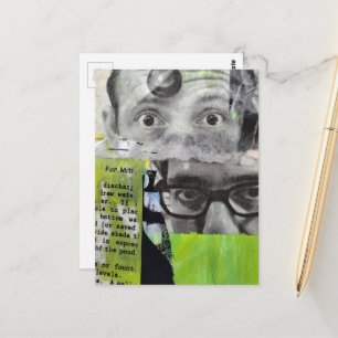 Carte Postale Collage en techniques mixtes Les yeux du docteur