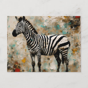 Carte Postale Collage horizontal Zebra