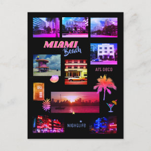 Carte Postale Collage Miami Beach