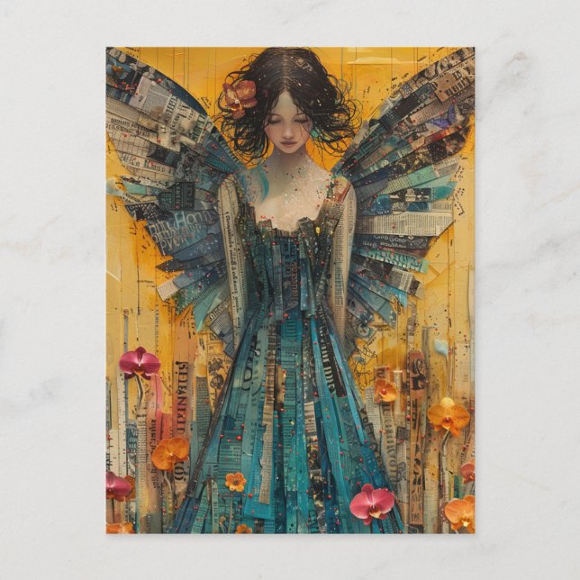 Carte Postale Collage multimédia d'ange (Devant)