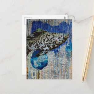 Carte postale collage multimédia de Molly Fish Dal