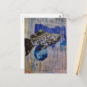 Carte postale collage multimédia Molly Fish