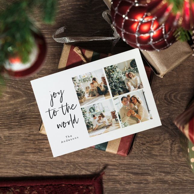 Carte Postale Collage Noël Quatre photos | Joie Au Monde (Créateur téléchargé)