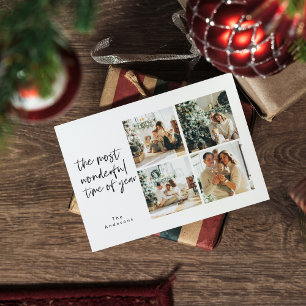 Carte Postale Collage Noël Quatre photos   Vacances merveilleuse