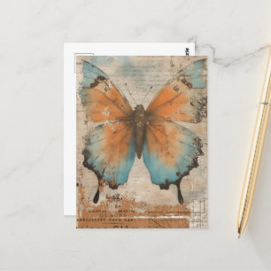 Carte Postale Collage papillon vintage